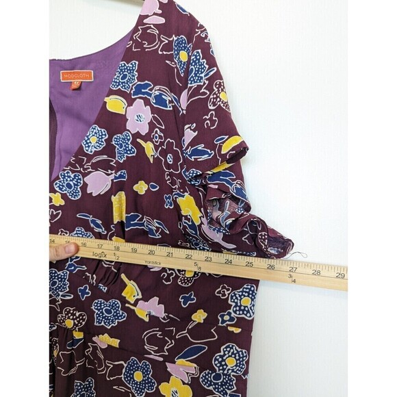 MODCLOTH Gallery Flattery Dress Womens Plus Size 4X Burgandy Floral Maxi Wedding - Picture 14 of 15